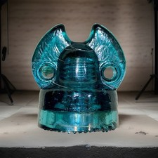 Hemingray 1891 Columbia Green Micky Mouse Insulator Nice Condition 2 Lbs. 10 oz picture