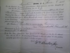 1883 Morristown NJ Knights Templar Membership Petition Frank Fairchild Masonic picture