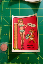 VINTAGE ORIGINAL 1950s SOME HONEY PINUP SEXY WATERSLIDE DECAL picture