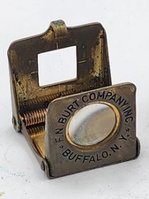 Vintage F.N. Burt Company Brass Folding Magnifying Loop Promotional Item & Case picture