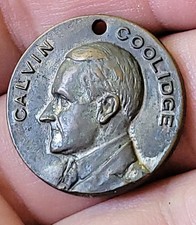 Antique Calvin Coolidge Bronze Political Campaign Medal 1920s SCARCE picture