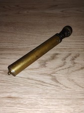 Vintage Small Brass Air Hand Pump w/ Wooden Handle picture