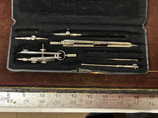 MACHINIST RdCb  TOOLS LATHE MILL Vintage Faber Crstell Drafting Set in Case T picture