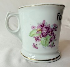For A New Little Shaver Shaving Mug Floral Gold Trim From Mother To Daughter VTG picture