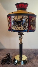 Harley-Davidson 1970's Motorcycle Table Or Wall Mount Tiffany Style Lamp  picture