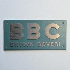 Vintage Brown Boveri Cast Aluminum Sign 16.5