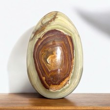 Easter Onyx Egg Large 2.2kg (4.9 lbs) 6 Inch Decorative Made In Pakistan Beige picture