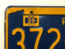 1959 Pennsylvania License Plate Registration Sticker, PA, Classic, Vintage, Tag picture