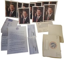 10 President Ronald Reagan Campaign NCPAC Greeting Card 1984 With Letter RARE picture