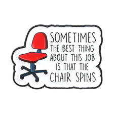 The Best Thing about This Job Is That the Chair Spins Brooch Enamel Pin Office picture