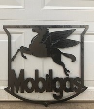 GARAGE METAL SIGN MOBILGAS SHIELD VINTAGE OIL GAS PUMP MOBIL REPRODUCTION SIGNS picture