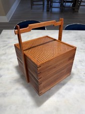 Square Tea Ware Wooden Storage Box picture