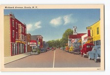 Scotia NY Postcard 1930-1945 Mohawk Avenue Street View With Storefronts picture