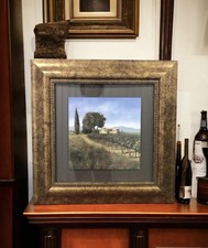 Gorgeous Italian Landscape Print Framed In 20” X 20” Gold /Brown Tone Frame ￼ picture