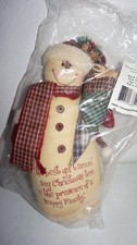 Plush Country Snowman Heart Christmas Figurine 14