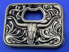 Texas Longhorn Cow Cowboys Cowgirls Western Belt Buckle By Siskiyou 5259 picture