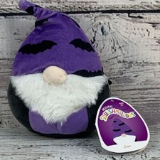 Original Squishmallows Halloween Gnome Zan Plush Purple Bat Pattern 4.5 inch picture