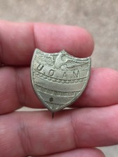 VTG Shield-Shaped “United Order American Mechanics” UOAM Shield Badge Pin picture