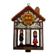HALLMARK Christmas Ornament Twirl About Weather House Swiss Chalet Vintage 1977 picture