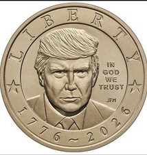 Pack Of 5: - 2026 P President Trump Semiquincentennial $1 Coin In Hand. picture