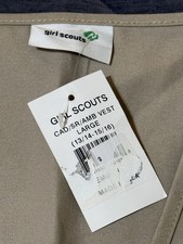 NEW Girl Scouts Official Uniform Vest Khaki Cadette Senior Ambassador Scout: L picture