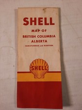 Vtg Shell road map map of British Columbia Alberta Saskatchewan and manitoba picture