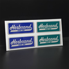 Herbrand Tools Vintage Style DECALS, 2.5 Inch Vinyl STICKERS x 4, Two Colors picture
