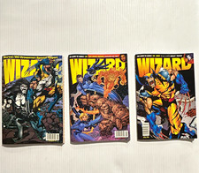 Wizard Magazine Lot of 3 Issues Mixed Lot Modern Age Wolverine The Thing picture