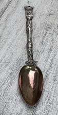 Antique Nantes Paris France Gold Wash & Silver Souvenir Spoon Ship Crown picture