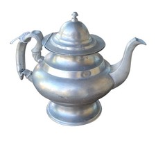 Rare Antique 1830’s American C.P. WAYNE & SON Philadelphia Pewter TEA Coffee Pot picture