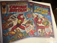 CAPTAIN BRITAIN -#1 AND #2 OCT. 1976 MARVEL U.K. - NO FREEBIES BUT VERY NICE picture