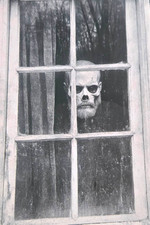 Dead Man's Skull in the Window Postcard 4x6 Frameable Gothic Horror picture