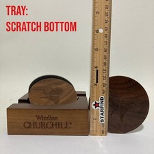 Davidoff Winston Churchill Dark Hardwood Cigar Ashtray 2 Coasters READ ⭐️ SEE picture