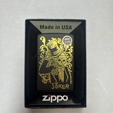 Zippo Joker Skull Gold Black Matte Lighter 2023 K 23 Made in USA NEW picture