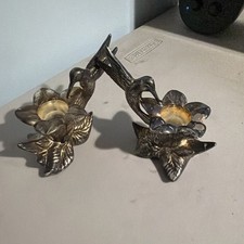 Vintage Gorham Heritage Hummingbird Candle Holder Set - Silver Plate - Lovely picture