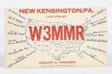 1947 Amateur Ham Radio QSL Card New Kensington PA W3MMR Adolph Mangieri picture
