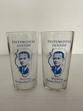 Vintage Illinois Political Memorabilia Lot (2) Senator Fred J Hart Glass Cups picture