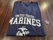 USMC Marines T Shirt NEW XXL Blue -50%DONATED TO VETERANS via EBay picture