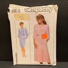 Simplicity Sewing Pattern Misses Dress 9015 80s Belted Size 18 Uncut Vintage picture