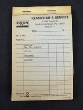 Vintage Exxon Klanchar's Service Station Receipt Book Notepad picture