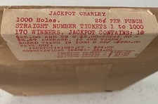 Vintage Jackpot Charley 25 Cent Gambling Punch Board 1000 Holes Trade Stimulator picture