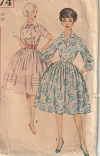 1959 Simplicity 3274 Full-Skirt Shirtwaist Dress Vintage Mid Century Fashion picture