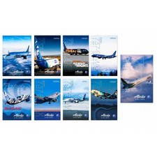 Alaska Airlines Pilot Trading Cards Complete 9 Card Fleet Set Aviation NEW picture