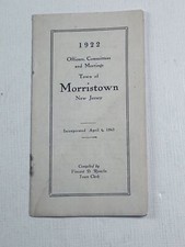 Town of Morristown New Jersey 1922 Officers Committees Meetings Vincent Roache picture