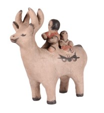 Cochiti Pueblo Deer Pottery By F. Eustace Late 20th/Early 21st Century picture