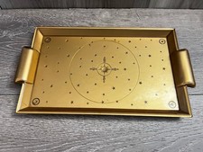 Plastic Serving Tray Stars Compass North South East West Gold Tone 13” X 7” picture