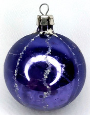 Vintage 1950s Fantasia Purple Mica Stencil Christmas Ornament Made In Poland picture