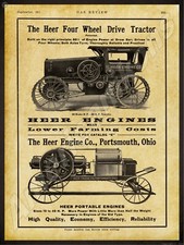 1912 Heer Tractors, Portsmouth, OH NEW Metal Sign 24