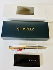 Vintage Parker Sonnet Cascade Fountain Pen Silver Plated 18K Gold Nib 1999 Boxed picture