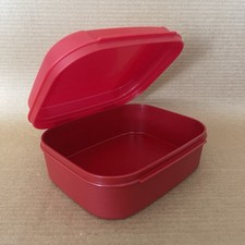 Tupperware Storz A Lot Jr Hinged Storage Container #1981 Red 3 x 6 x 8 New picture